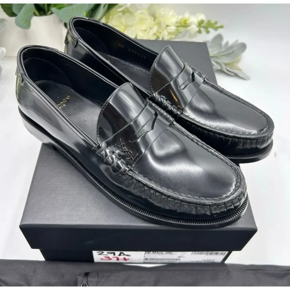 SOLD Women's Saint Laurent leather penny loafers size 37.5 made in Italy - Picture 11 of 13